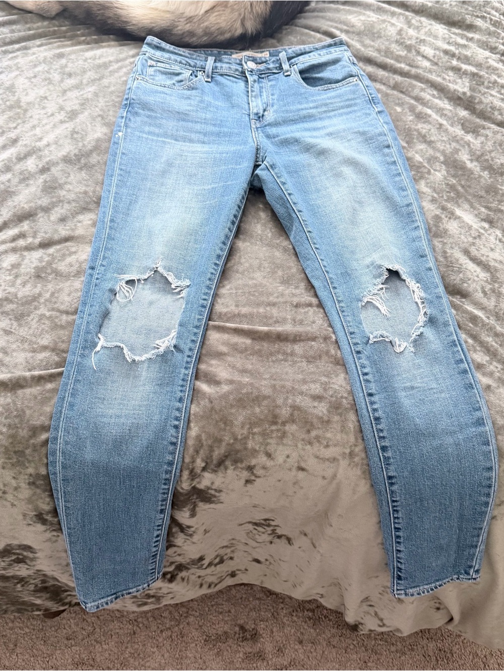 Light Blue Distressed Women’s Jeans